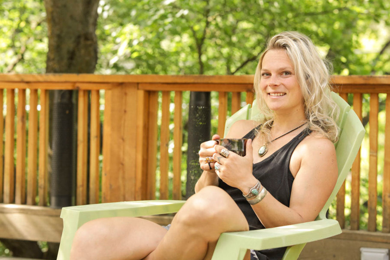 HANAH Hero Angel Collinson enjoys her HANAH Coffee in Salt Lake City before her big winter season takes her back to Alaska and the big mountains.