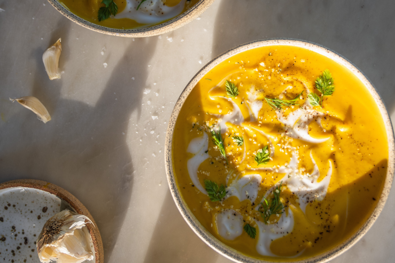 White bean and squash soup with Ashwagandha+