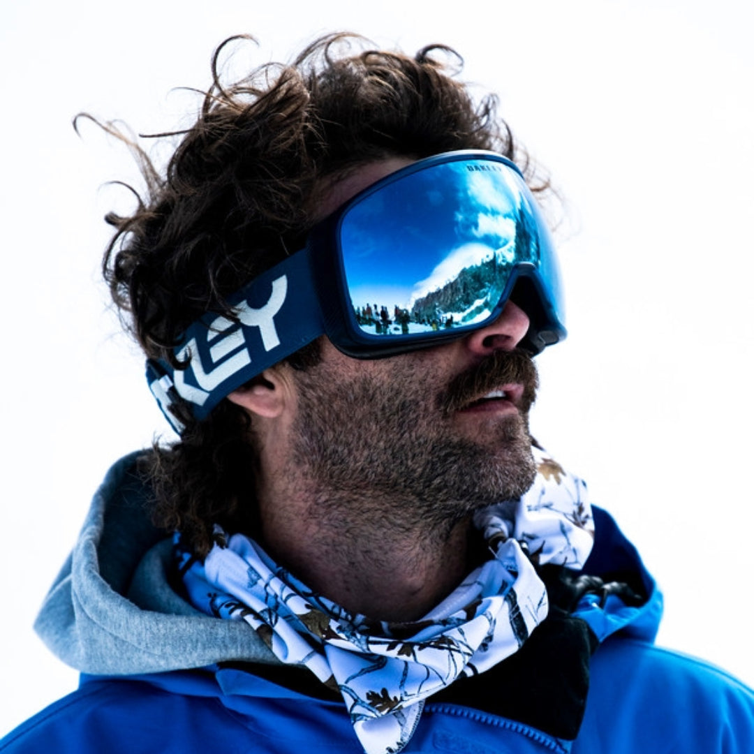 HANAH Hero JJ Thomas in a blue jacket and snow goggles