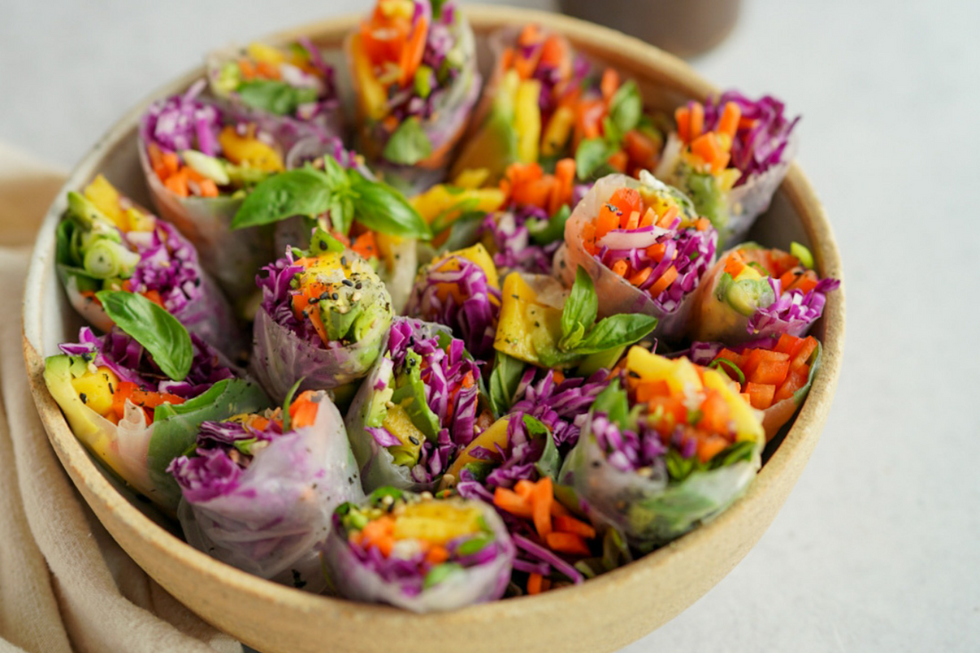 Summer fresh rolls with HANAH ONE cashew dipping sauce