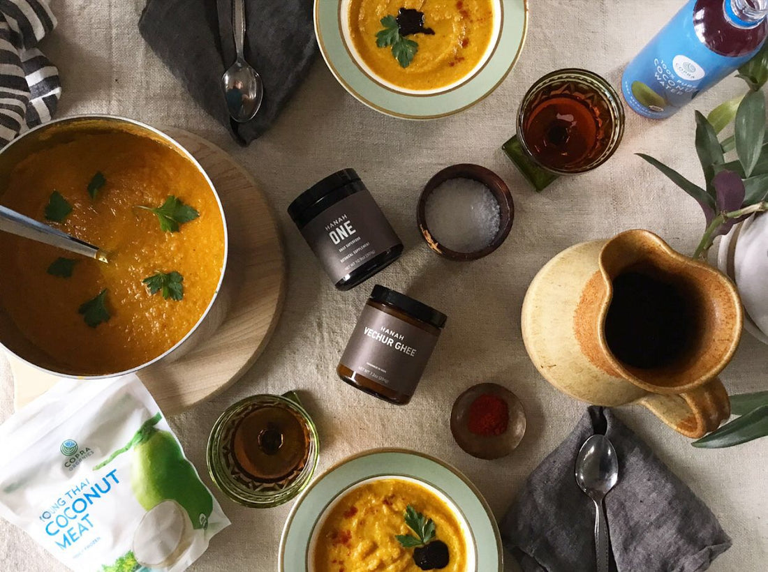 HANAH ONE & COPRA: Coconut & carrot curried soup